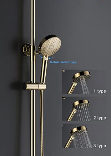 Ensemble de robinets de Douche Anti-Brûlure Doré pour Rénovation de Bain