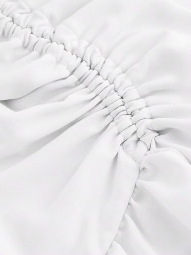 Women High Waist Summer Skirt with High-Low Hem Drawstring Ruffled Party Summer Skirt2