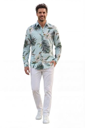 Image of Wispy Cereus Light Blue Family Matching Hawaiian Clothes | Family Matching Outfits • Soft Rayon Fabric • Tropical Floral Print • Vacation Ready • Luau Party Wear