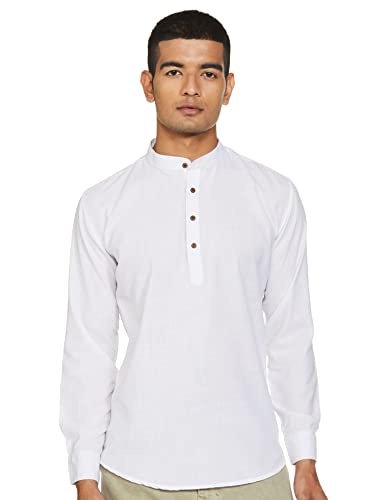 Image of Luxrio Men's Cotton Blend Solid Slim Kurta