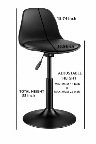 Image of Css Furniture Adjustable Height Stool (14-18 inches) - Multi-Purpose Red Metal Stool for Kitchen, Office, Doctor, Cafeteria, and Small Counter Use - Heavy Duty, Modern Design, 1 Pc (B Black)