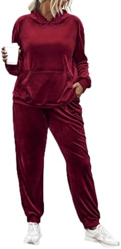 IN'VOLAND Plus Size Sweatsuits Set for Women 2 Piece Velour Track...