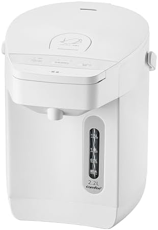COMFEE' 電気ポット 電動お湯ポット 2.2L マイコン 保温温度調整 安全ロック 湯量選択 機能 省エネ CKW-22SW07A1
