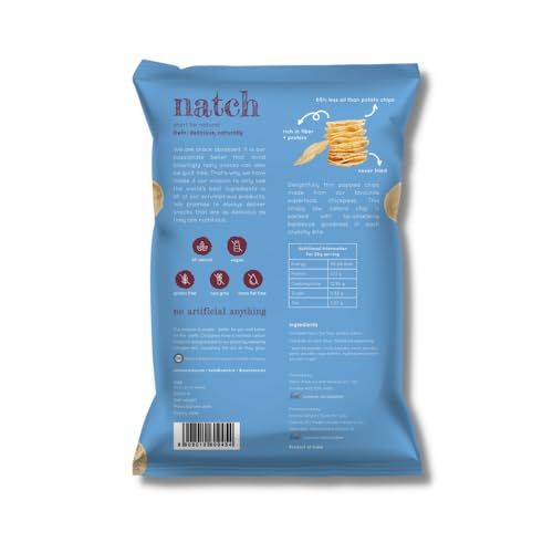 Image of Natch Chickpea Popped Protein Chips, Healthy Snacks, Low Calorie, Not Fried Not Baked, Vegan, Gluten Free, Rich in Fiber, Barbecue Flavour, 55gm each (Pack of 3)