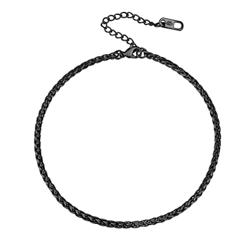 Prosteel PSA3543H-8-NA Black Anklet Bracelet Ankle Bracelet Jewelry For Women Beach Anklets Stainless Steel Ankle Bracelts cover