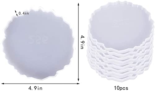 Image of SNOOGG Pack of 2 Silicone Moulds in Uneven Shape for Epoxy Resin Art, DIY, Casting,Making Coaster, Home Decoration, Cup Mat and More ..