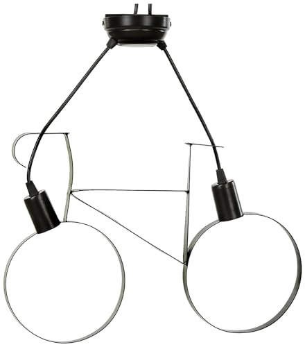 Image of Lexton Decoration 40 Watts Cycle Shape Ceiling Pendant Hanging Lamp Light Fixture | Bedroom, Kitchen, Indoor Outdoor or Home Decoration (Corded Electric Black Pack of 1) (Bulb Not Included)