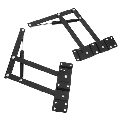 IWOWHERO 対称弾簧鋼製リフトアップヒンジ 高耐荷重 設計 ロック機能付きキャビネットドアヒンジ 木箱用折りたたみ支承家具アクセサリー