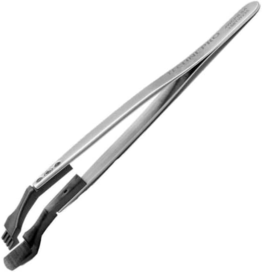 Techni-Pro 758TW8104-5.1' ESD Plastic Tip Tweezers, Style 4WF, Carbon PEEK Tips A4WFCP@, Wafer