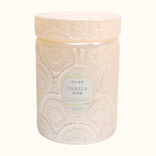 LEOBEN CO Vanilla Noir Scented Candle 18oz Heirloom Collection Design 80 hr Burn Time Poured in California Using Vegan Soy Wax and Essential Oils Made in Small Batches