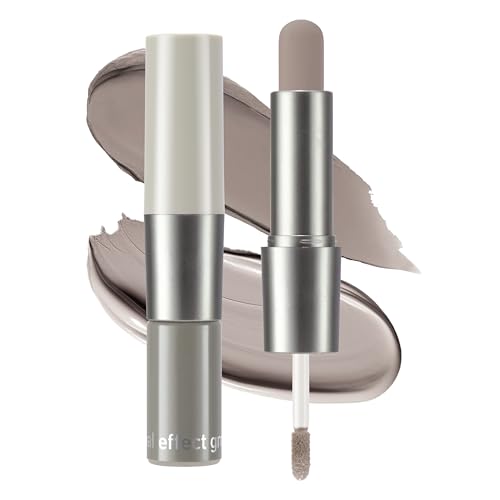 Noerrors Dual-Ended Cool Toned Cream Contour Stick, Liquid for Fair Pale Light Skin, Waterproof & Long Lasting Lightweight Blendable Easy Application, Matte Finish Grey Contour Face Makeup for Women