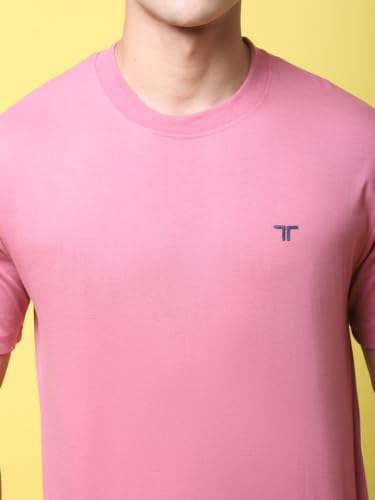 Image of Pinkmint Men's Cotton Blend T-Shirt ll Soild Round Neck T-Shirt ll Stylish Half Sleeve T-Shirt's (Pack of 1)