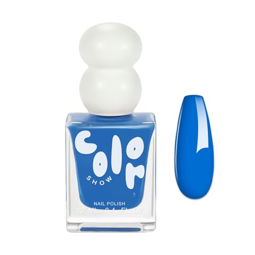 Blue Nail Polish, 12ml Quick Dry Long Lasting Nail Varnish Pastel Nail Polish Non-Toxic Water Based Formula Nail Gel Blue for DIY Nail Art