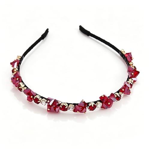 Qiwenr Diadema De ​Cristal, Diadema de Diamantes, Rhinestone Hairband aro, Accesorios de Moda Para que Las Niñas Asistan a Fiestas, Citas, Bodas y uso Diario
