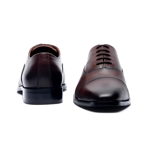 Image of LOUIS STITCH Men's Italian Leather Oxford Formal Shoes Handmade Lace Up Shoes for Men Officewear (LSEUOX)