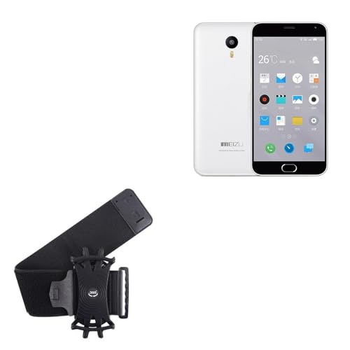 BoxWave Holster Compatible with Meizu M2 Note - ActiveStretch Sport Armband, Adjustable Armband for Workout and Running - Jet Black