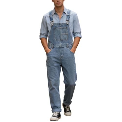 Mono vaquero masculino para tiempo libre y uso diario urbano con bolsillos cómodos