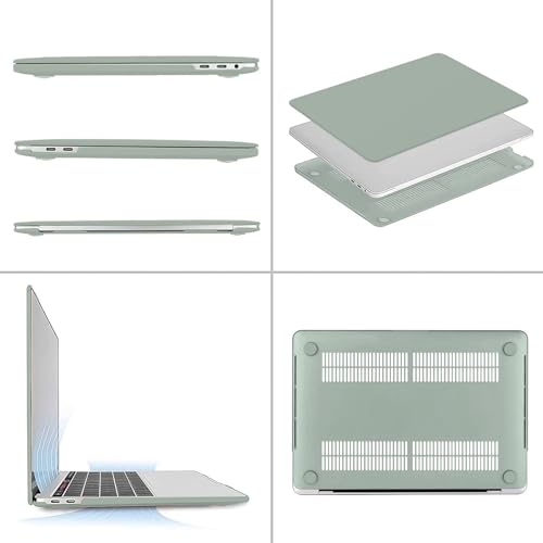 Carcasa MacBook Pro 13 M1 M2 funda rígida con protector teclado verde 4