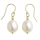 Cultured Freshwater Pearl 14kt Gold Filled Drop Dangle Earrings - Handmade Gift Ideas for Women - Birthday Valentine's Mother's Day Gift - Bridal Wedding Jewellery