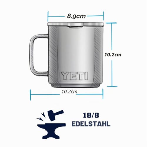 YETI Rambler stapelbarer Becher, vakuumisoliert, Edelstahl mit MagSlider-Deckel, 284 ml, Rettungsrot – Ansicht 2