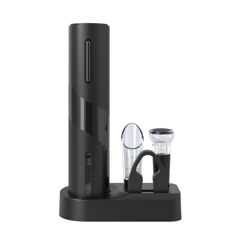 Jnchdghwa Abrebotellas de Vino Eléctrico Recargable 5 en 1, Juego Automático de Sacacorchos con Cortador de Papel, Vertedor, Tapón y Base de Carga.