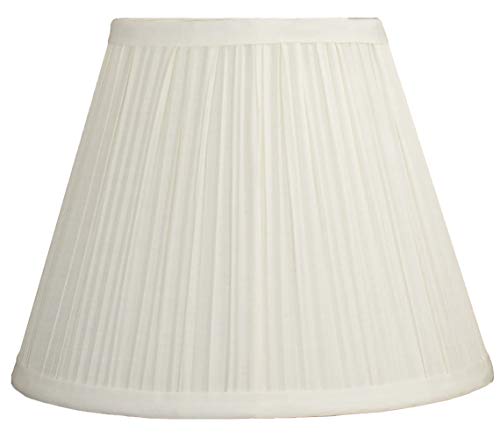 Urbanest Mushroom Pleated Softback Lamp Shade, Faux Silk, 5-inch by 9-inch by 7-inch, Eggshell, Spider Fitter