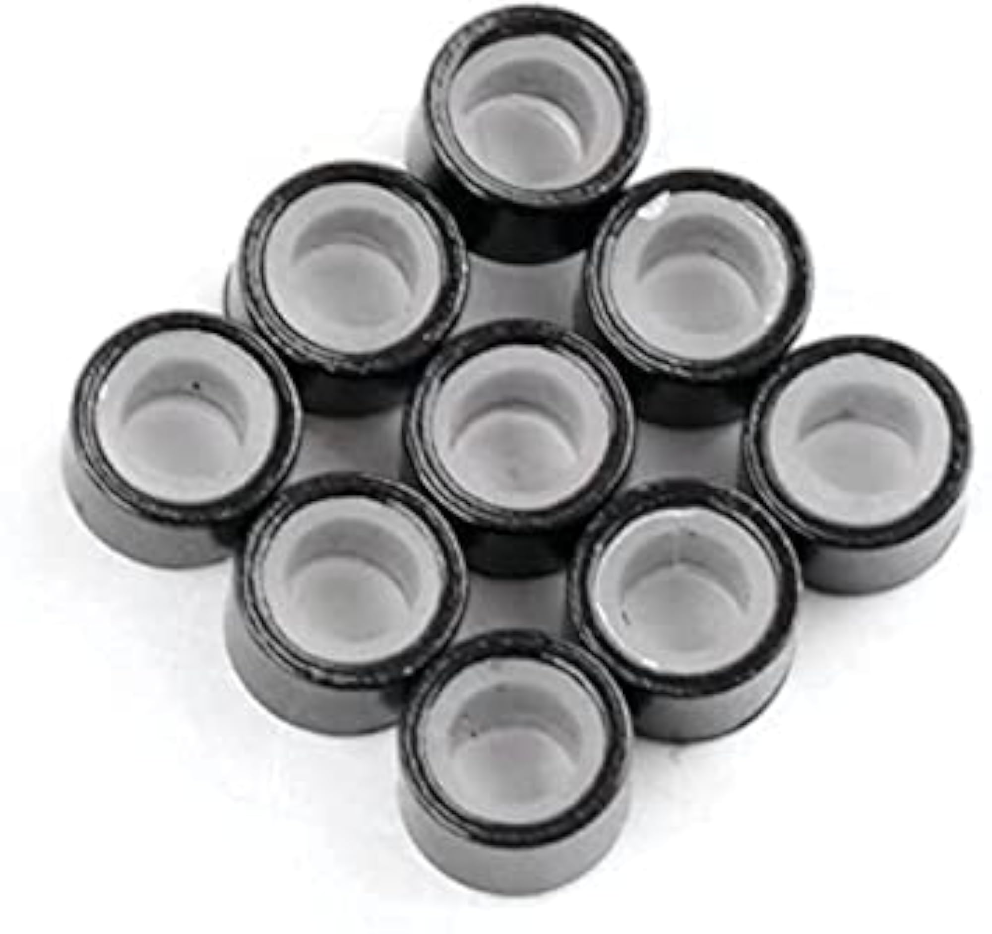 Silicone Lined Links Beads for Hair Extensions, Black