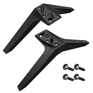 Xstary 1 Paire Pied TV Universel, Support TV Pied, Support TV Sur Pied, Matériau Abs Robuste, Comprend des Vis de Fixation, Pieds de Base Noirs, Convient Aux Supports TV LG 49/50/55 Pouces