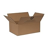 Duck Brand Kraft Corrugated Shipping Boxes, 11.75" x 8" x 4.75", Brown, 12-Pack (394526)
