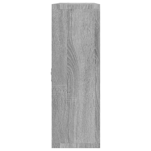 Étagère murale flottante gris Sonoma à 8 compartiments design moderne