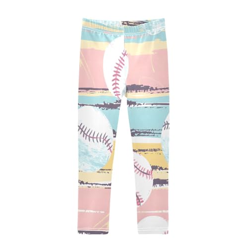 Bolaz Toddler Girls Leggings Printed Yoga Pants Leggings Softball Theme for Kids