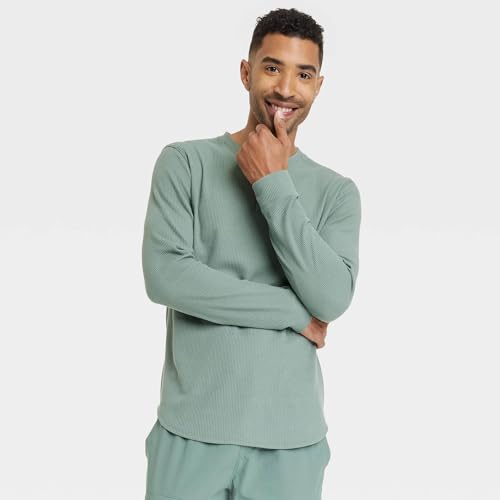 All in Motion Men's Waffle-Knit Henley Athletic Top -3