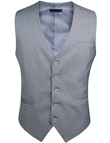 Enlision Men's Suit Vest Business Formal Dress Waistcoat Solid Color Vest For Suit Or Tuxedo #TOP7