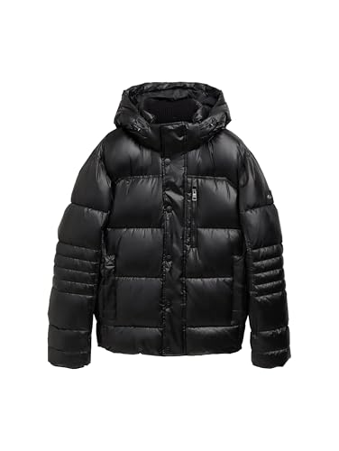 TOM TAILOR Herren Puffer Winterjacke mit Abnehmbarer Kapuze, 36459 - Shiny Black, XXL – Ansicht 3