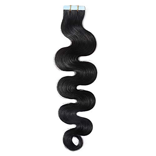 Down Tape in Human Hair 22" black 100g wavy