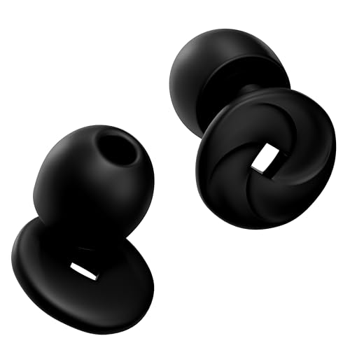 StyAso Tapones para oídos con cancelación de ruido 33dB Silicona Reutilizables Negro para dormir, estudiar, trabajar, viajar, relajarse, natación, conciertos, fábricas, discotecas