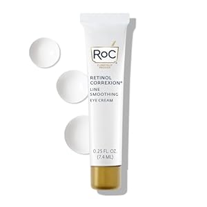 RoC Retinol Correxion Eye Cream Mini for Dark Circles & Puffiness, Daily Wrinkle Cream, Anti Aging Line Smoothing Skin Care Treatment, .25 Ounces