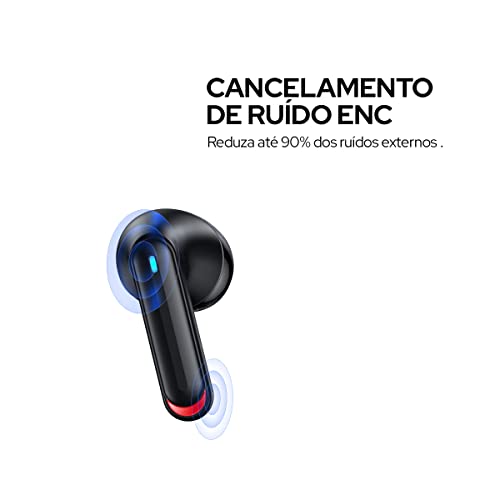 WB Fone de ouvido Bluetooth 5.2 In-ear sem fio Noma Pro TWS 28 Horas de Bateria Com Microfone Proteç