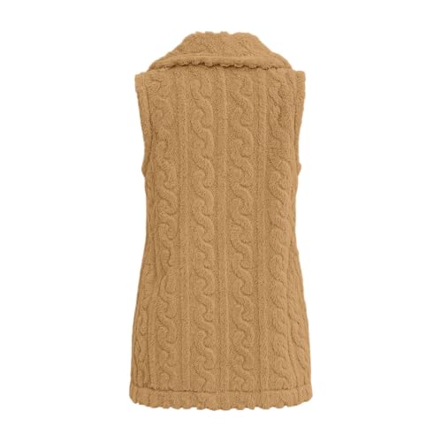 Womens Fuzzy Vest Hooded Sleeveless Sherpa Jacket Button Down Fleece Coat - image 8