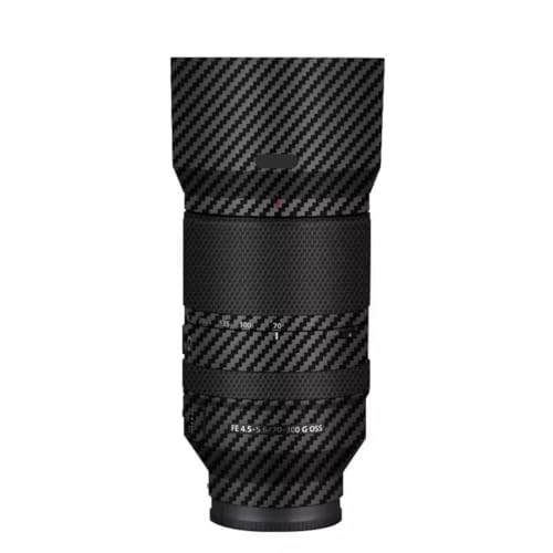 Piel protectora adhesiva para lente de cámara Sony FE 70-300 mm f/4.5-5.6, acabado fibra de carbono negro miniatura 1