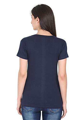 Image of FLEXIMAA Women's Cotton Printed Round Neck Half Sleeve T-Shirt