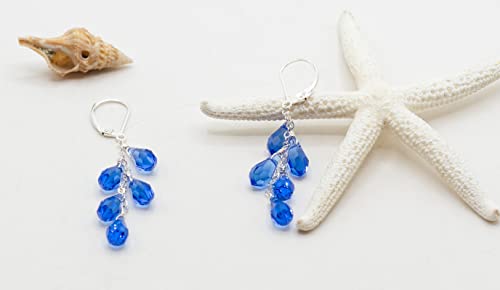 Sterling Silver Faceted Austrian Crystal Multi-Teardrop Drop Earrings3