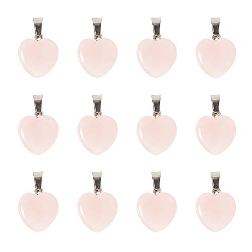 arricraft 50PCS Heart Shape Quartz Gemstone Stone Charms Healing Stone Beads Pendants for Valentine's Day Necklace Jewelry Making arricraft 50PCS Heart Shape Quartz Gemstone Stone Charms Healing Stone Beads Pendants for Valentine's Day Necklace Jewelry Making