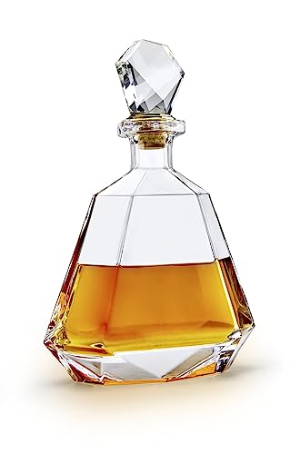 Godinger Liquor Decanter, Glass Decanter, Whiskey Decanter, Barware & Drinkware, for Spirits, Liquor, Cocktails & Bourbon, 33oz