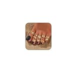INENIMARTJ Gold Toe Rings for Women, Vintage Style Open Ring Set, Adjustable Summer Beach Foot Jewelry (Gold)
