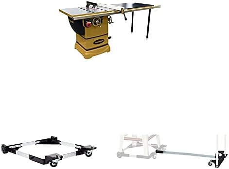 Powermatic PM1000 1791001K Table Saw 50-Inch Fence with JET JMB-UMB-HD Heavy-Duty Universal Mobile Base (708119) & JET 708158 Mobile Base Extension Kit & & &