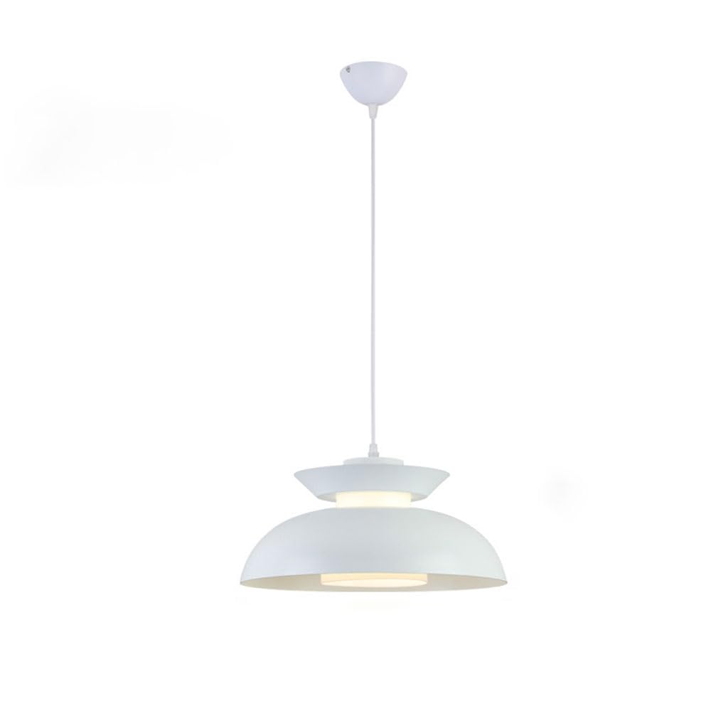 KBUUKYYXouy Nordic Simple Creative Macaron Flying Saucer Chandelier, Personality Metal Hanging Lamp,E26 Restaurant Ceiling Lighting, Living Room Dining Corridor Decoration Pendant Light(White)