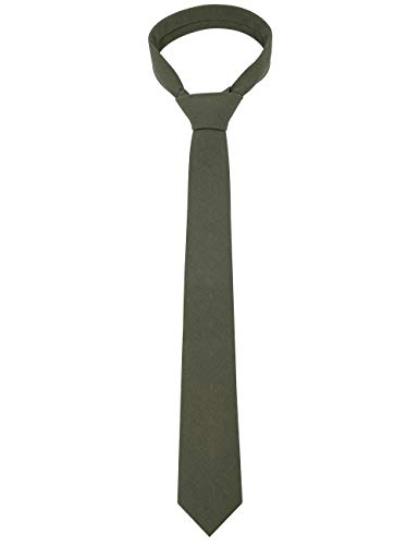 Image of Kebocis Mens Solid Color Cotton Necktie for Men