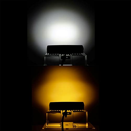 6 Inch Led Lights Bar 54W White Amber 2Pcs Dual Row Spot Flood Combo Pods Off Road Led Driving Fog Turn Signal Lights Fits Jeep Atv Utv Suv Boat Truck Lamp #TOP5