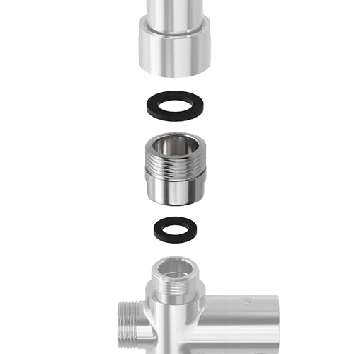JOHO Duschstange Duschsäule Gewindeadapter 1/2 Zoll IG auf 3/4 Zoll AG für Garten und Waschmaschinenschlauch, Gartenschlauch Anschluss Messing Chrom JOHO Duschstange Duschsäule Gewindeadapter 1/2 Zoll IG auf 3/4 Zoll AG für Garten und Waschmaschinenschlauch, Gartenschlauch Anschluss Messing Chrom